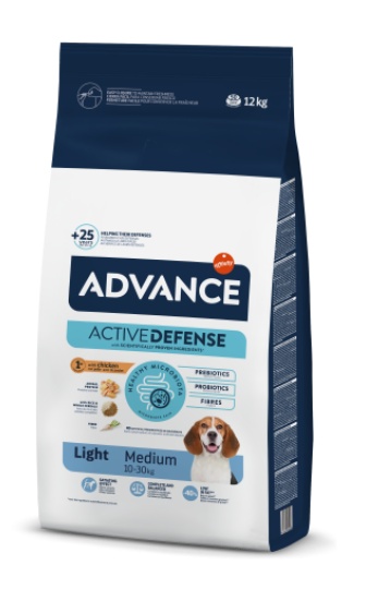Advance Medium Light – Hrana uscata cu pui pentru controlul greutatii pentru caini de talie medie 12kg