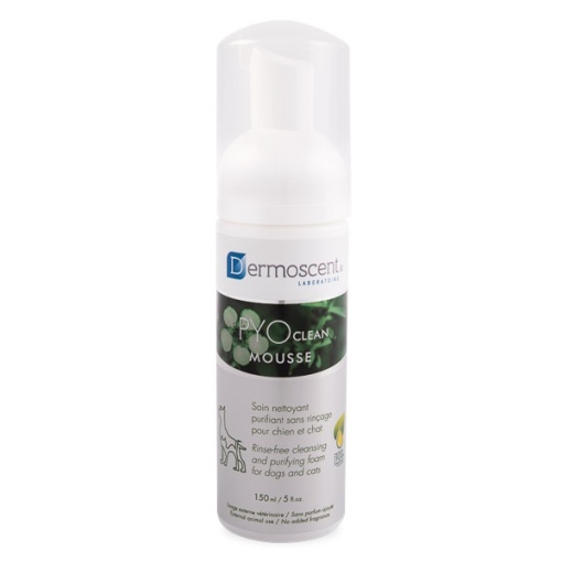 Dermoscent PYOclean Mousse – Spuma purificatoare fara clatire, pentru infectii cutanate, caini si pisici, 150 ml