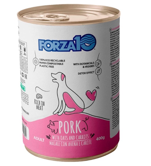 FORZA10 ALL DAY PORK AND CARROTS CV – Hrana umeda completa pentru caini adulti, cu porc si morcovi, 400 g