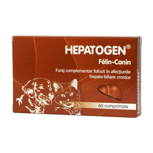 Hepatogen Felin Canin 25 mg – Supliment hepatoprotector pentru caini si pisici, 60 comprimate