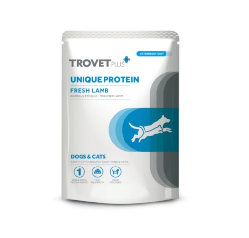 TrovetPlus Unique Protein Fresh Miel – Hrana umeda cu miel pentru diete de excludere 300g