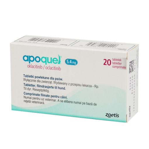 Apoquel 5.4 mg - Comprimate masticabile pentru reducerea pruritului si inflamatiei cutanate la caini, 20 Comprimate