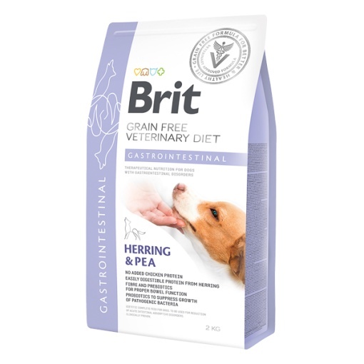 Brit Grain Free Veterinary Diets Dog Gastrointestinal – Hrana uscata dietetica cu hering pentru tulburari intestinale acute, 2kg