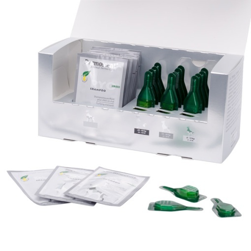 Dermoscent Pyo Kit – Set pentru curatare si purificare a pielii la caini, cu sampon si spot-on, plicuri Pyo Clean Sampn x pipete PYO Spot