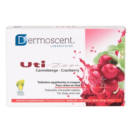 Dermoscent Uti-Zen – Supliment nutritiv pentru sustinerea sanatatii tractului urinar la caini si pisici, 30 tablete