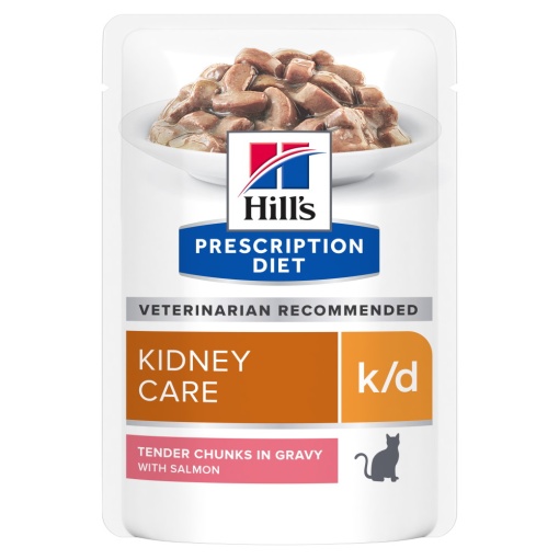 Hill's PD k/d – Hrana umeda cu somon pentru suport renal 12 Plicuri x 85g