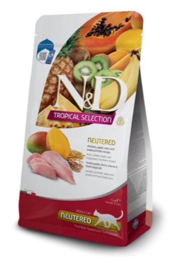 N&D Tropical Selection Neutered Pui si Fructe Tropicale – Hrana uscata pentru pisici sterilizate