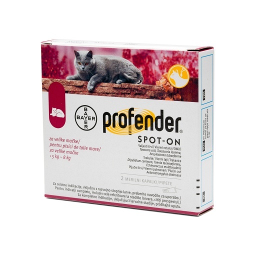 Profender pentru pisici 5–8 kg – Antiparazitar intern spot-on, 2 pipete x 1.12 ml