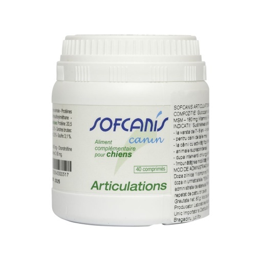 Sofcanis Articulations Caine – Supliment pentru articulatii sanatoase la caini 40 comprimate