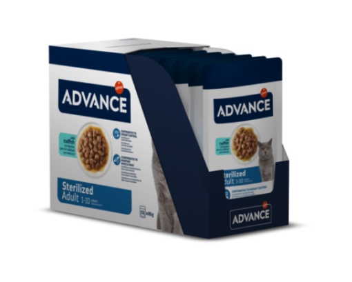 Advance Cat Wet Sterilized Cod – Hrana umeda cu cod pentru pisici adulte sterilizate 12Plicuri x 85g