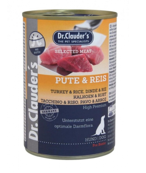 DC Dog Selected Meat – Hrana umeda completa cu curcan si orez pentru caini adulti, 400g
