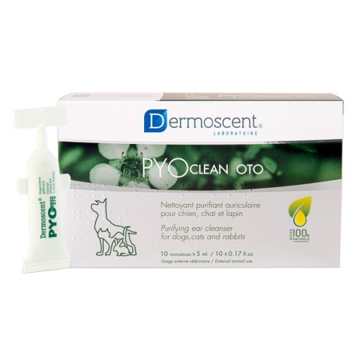 Dermoscent Pyo Clean Oto – Solutie otica de curatare pentru caini si pisici, 10 monodoze x 5 ml