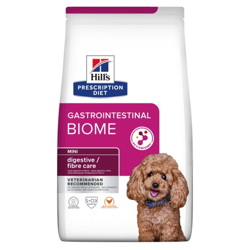 Hill's PD Gastrointestinal Biome Mini – Hrana cu pui pentru caini de talie mica cu probleme digestive