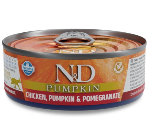 N&D Pumpkin Pui, Dovleac & Rodie – Hrana umeda pentru pisici adulte, 70 g