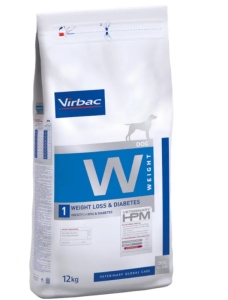 12 kg Virbac HPM Dog W1 Weight Loss+Diabetes - Dieta Veterinara Dog Obesity, 12kg