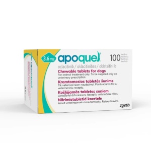 Apoquel Chew 3.6 mg - Supliment pentru ameliorarea simptomelor dermatitei alergice si atopice 100 Comprimate Masticabile