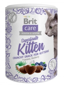 Brit Care Cat Snack Superfruits Kitten - Recompense tip biscuiti cu pui, cocos si afine pentru pui de pisica, 100g