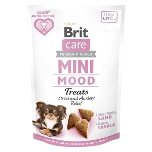 Brit Care Dog Mini Treats Mood - Recompense tip biscuiti cu miel pentru reducerea stresului la caini de talie mica, 50g