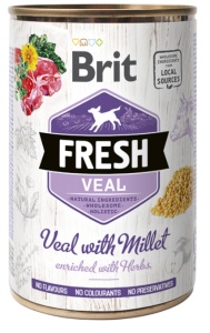 Brit Fresh Veal with Millet - Hrana umeda super premium, completa, pe baza de carne proaspata de vitel si curcan
