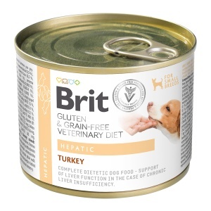 Brit GF Veterinary Diets Dog Hepatic – Hrana umeda dietetica cu curcan pentru suport hepatic - Img 1