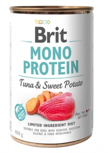 Brit Mono Protein Tuna & Sweet Potato - Hrana umeda pentru caini cu ton si cartofi dulci, 400 g