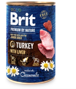 Brit Premium by Nature Turkey with Liver - Hrana umeda cu curcan si ficat pentru caini juniori
