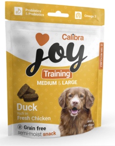 Calibra Joy Dog Training Snacks Medium & Large Duck & Chicken - Recompensa semiumeda pentru caini de talie medie si mare, 300g
