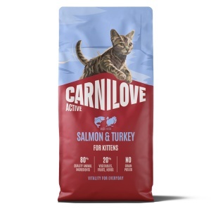 Carnilove Active Cat Dry Salmon & Turkey Kittens All Breeds – Hrana uscata pisoi, pisici gestante si care alapteaza de toate rasele, cu somon si curcan