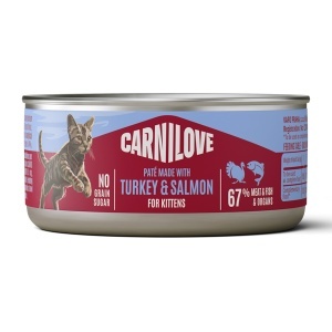 Carnilove Cat Can Pate Turkey & Salmon Kittens – Hrana umeda completa cu curcan si somon pentru pui de pisica, 100 g