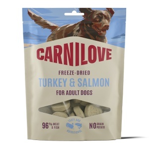 Carnilove Dog Freeze Dried Turkey & Salmon – Recompense liofilizate pentru caini cu carne de curcan si somon, 60 g