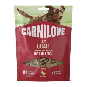 Carnilove Dog Soft Snack Quail & Oregano – Recompense moi din carne de prepelita si oregano pentru caini, 200 g