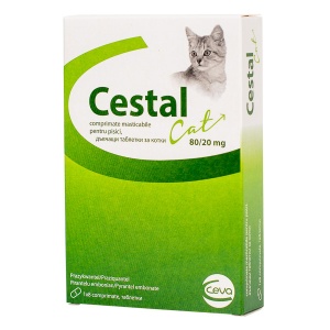 Cestal Cat - Antiparazitar intern cu spectru larg pentru pisici adulte si pui de pisica , 8 Tablete