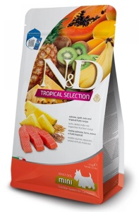 Farmina N&D Tropical Selection Salmon & Tropical Fruits Adult Mini 1.5kg – Hrana uscata completa pentru caini adulti de talie mica