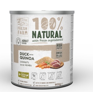 Fresh Farm Coarse pate with duck, quinoa, carrots and herbs - Hrana umeda super-premium cu rata pentru caini adulti - Img 2