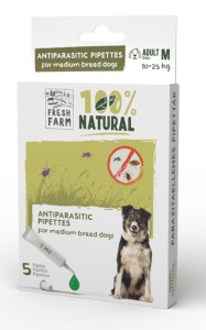 Fresh farm spot on antiparzitar M - Solutie naturala antiparazitara pentru animale, 5Pipete x 3 ml