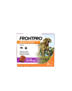 Frontpro 136mg – Antiparazitar extern pentru caini (25-50 kg) , 3 comprimate masticabile - Img 1
