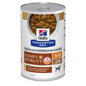 Hill's PD k/d + Mobility – Hrana umeda cu pui pentru suport renal si articular 354g