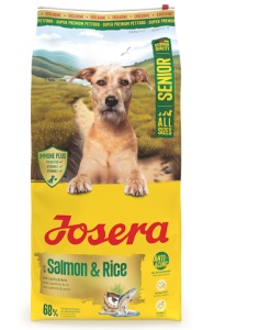 Josera Senior with Salmon & Rice (Senior Plus) - Hrana uscata cu somon si orez pentru caini seniori, 12,5 kg
