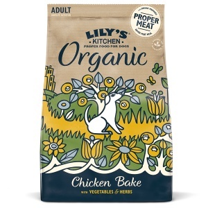 Lily’s Kitchen Organic Chicken & Vegetable Bake – Hrana Uscata cu pui organic pentru Caini Adulti