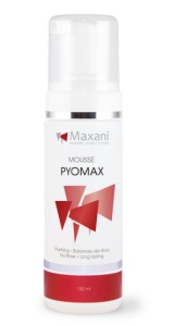 Maxani PyoMax mousse - Spuma purificatoare dermatologica fara clatire pentru animale, 150 ml