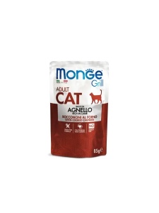 Monge Super Premium Pouches - Chunkies Adult Rich in Lamb 85 gr - Hrana umeda tip jeleu cu miel si iepure pentru pisici adulte,