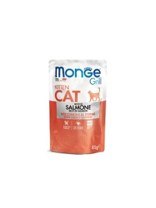 Monge Super Premium Pouches- Chunkies Kitten Salmon 85g - Hrana umeda tip jeleu cu somon pentru puii de pisica aflati in perioada de crestere