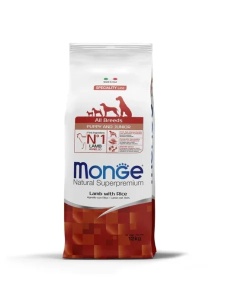 Monge Super Premium Puppy Lamb & Rice All Breeds - Hrana uscata completa cu Miel pentru caini juniori de toate taliile