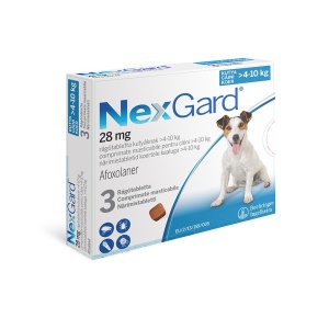 NexGard M 4-10 kg - Pastile antiparazitare impotriva puricilor si capuselor, 3 comprimate