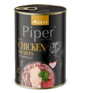 Piper – Hrana umeda cu inimi de pui si spanac pentru caini adulti