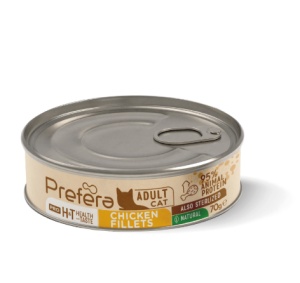 Prefera Pro H&T Adult- Hrana complementara tip fileuri de pui pentru pisici adulte, 70 gr