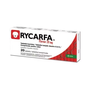 Rycarfa 20mg - Antiinflamator pentru dureri articulare si post-operatorii la caini 20 Comprimate