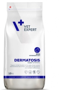 VetExpert - Dieta Veterinara Dermatosis Dog, cu carne de iepure si cartofi, 12 kg