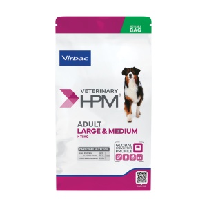 3 kg Virbac HPM Adult Dog Large and Medium – Hrana cu porc si pasare pentru caini adulti talie medie si mare.