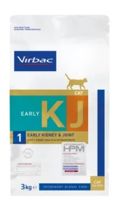 3 kg Virbac Veterinary HPM Cat KJ1 Early Kidney & Joint Support – Hrana uscata dietetica pentru pisici adulte cu osteoartrita si afectare renala incipienta, 3kg